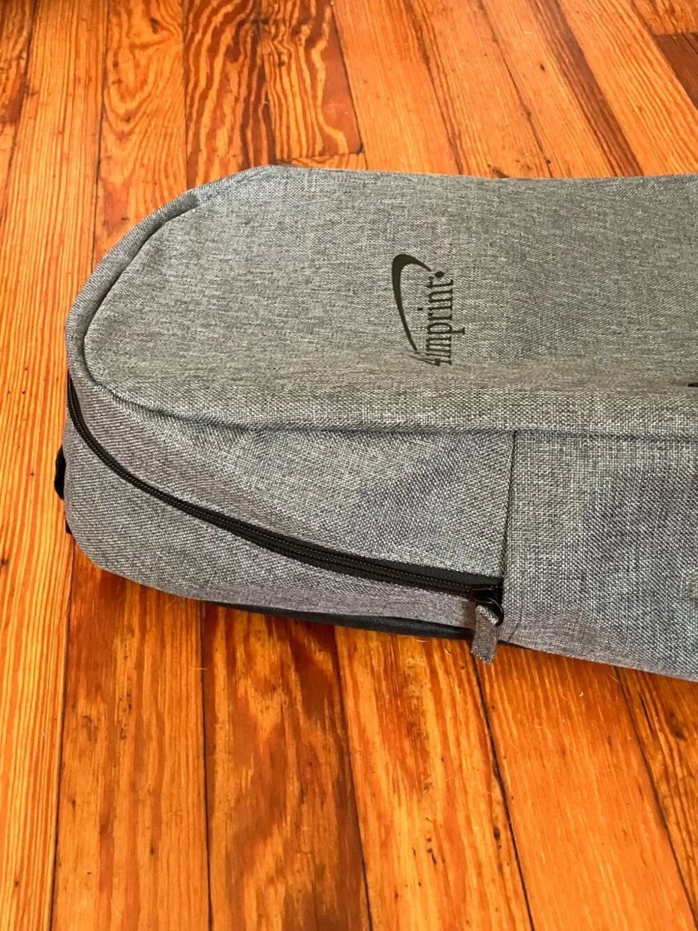 NEW 4imprint Gray Heather Backpack Laptop School Travel Book Bag Black Accent